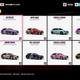 A screenshot showing a bunch of anime-themed car liveries in Forza Horizon 5.